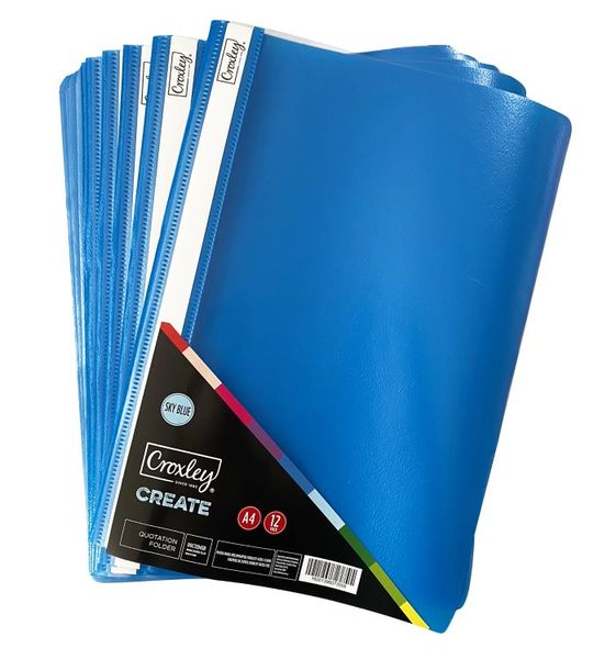 Croxley Quotation Folder Sky Blue Pack of 12's