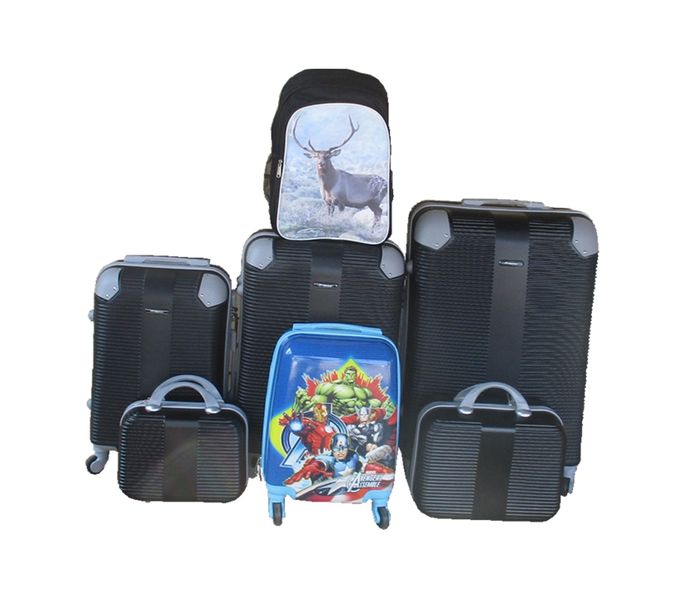 5-Piece ABS Hard Shell Luggage Set with Avengers Kids Trolley