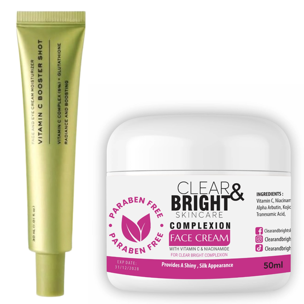 Vitamin C Booster Shot Face Serum and Clear &amp; Bright Complexion Face Cream