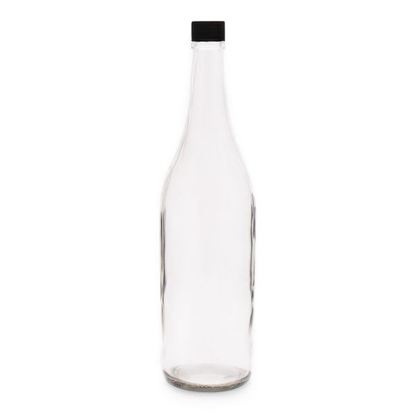 Consol Glass Tapered 1 Litre Bottle With Cap - 12 Pack