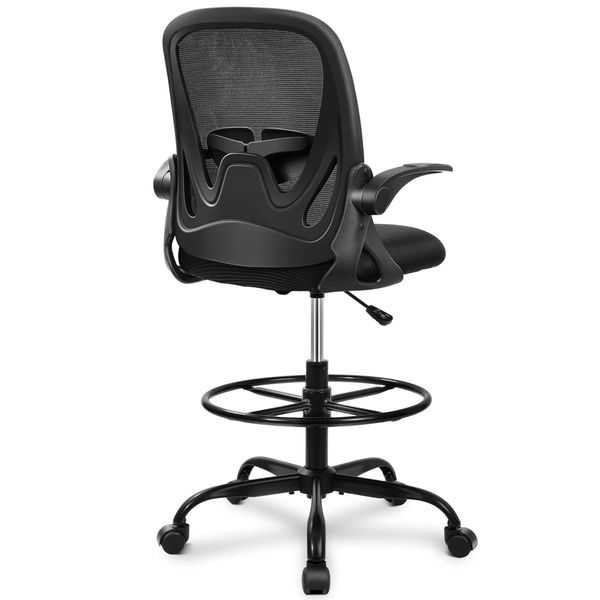 Tall Drafting Chair with Footrest,Ergonomic Mesh Office Chair,Adjustable