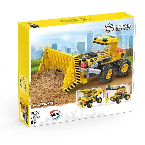 3 in1 Assemble Block Set Construction Vehicles: Excavator, Crane, or Dump Truck