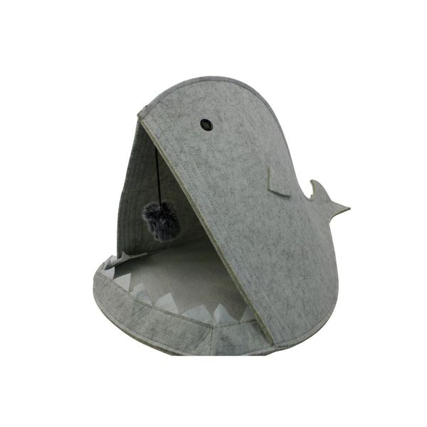 Felt Fish Shaped Cat Lounger - Light Grey
