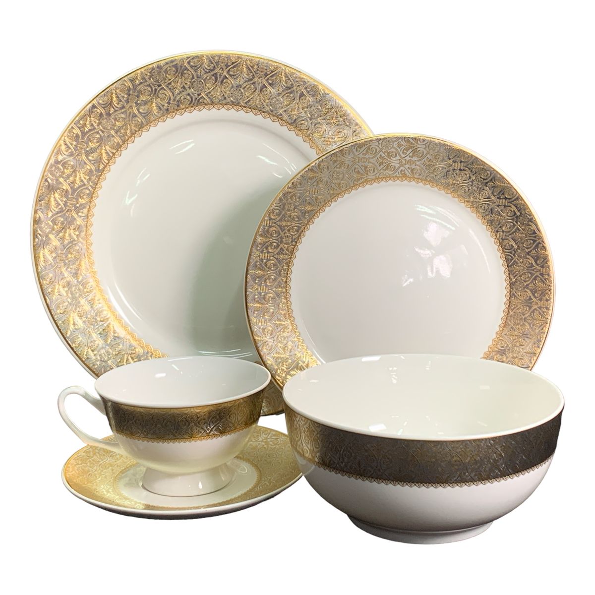 Quality Designer Collection Embroidery Pattern Dinner set 20 Piece