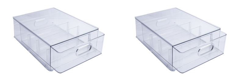 Storage Drawer - Large with Removable Dividers - 2 Piece Bundle