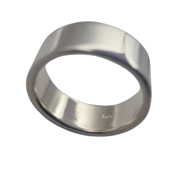 Men 925 Silver Bands Thick Plain Ring