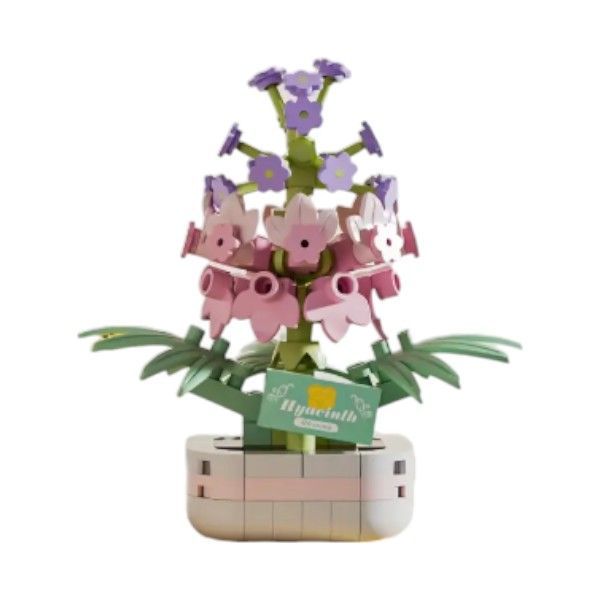 184 Pieces Hyacinth Flower Building Blocks - Pink/Purple/Green
