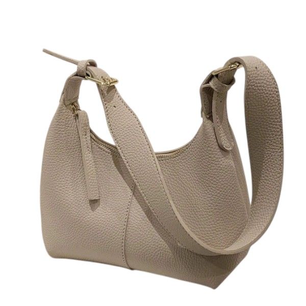 Elegant PU Leather Shoulder Bag - Beige