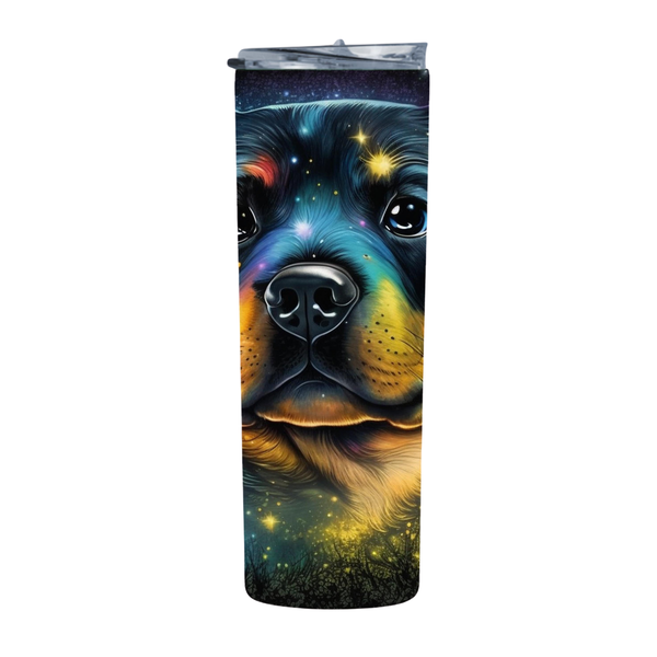 Fantasy Rottweiler With Galaxy 20 Oz Straight Skinny Tumbler 210