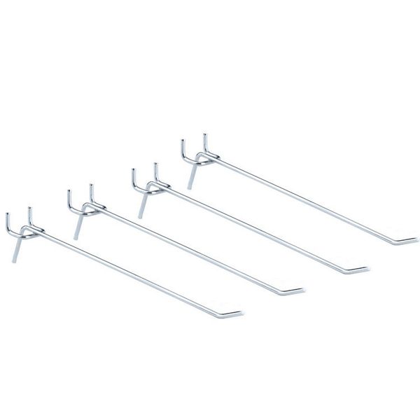 10 Piece Pegboard Hooks Single-Prong (200mm)