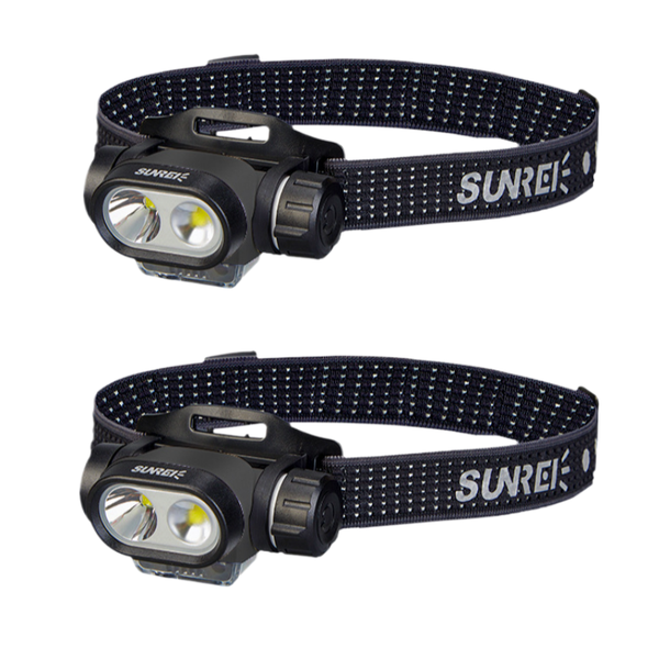 2-Piece Set IPX5 Waterproof Rating 570 Lumens Powerful Headlight