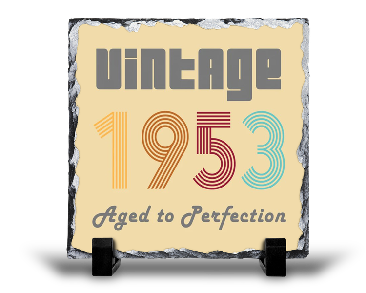 Vintage 1953 Aged To Perfection 70th Birthday For Her Gift Rock Slate