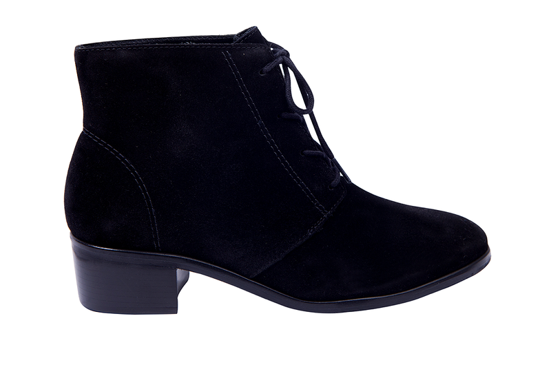 Green Cross Women's Hazel Suede Lace-Up Block Heel Ankle Boot