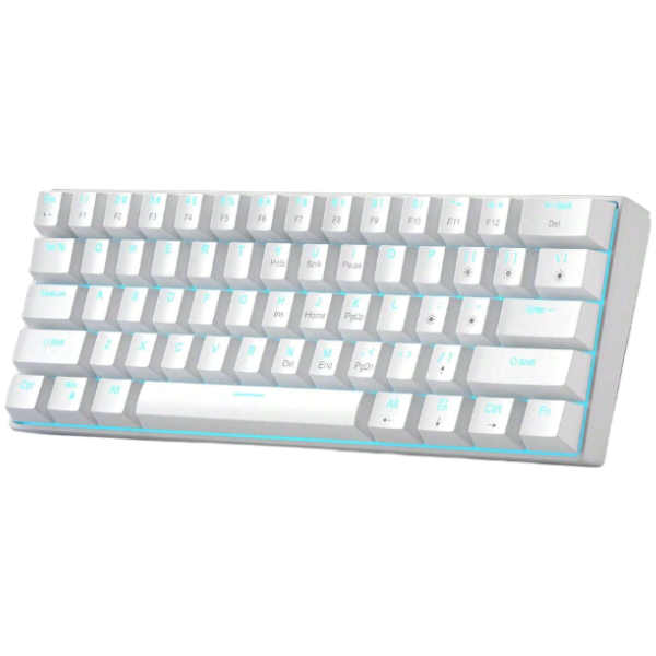 MK-STAR61 - RGB Backlit Mini Gaming Keyboard With White-Red Switch - Black