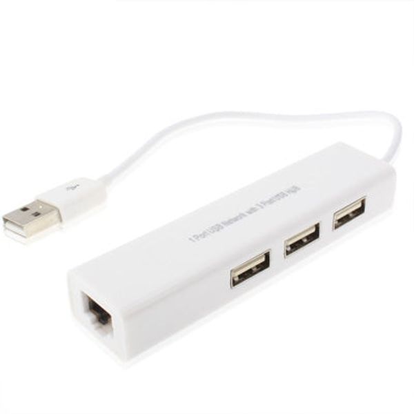 USB to Ethernet Adapter with 3 Port USB Hub