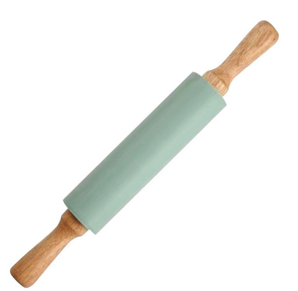 Silicone Rolling Pin With Wood Handle