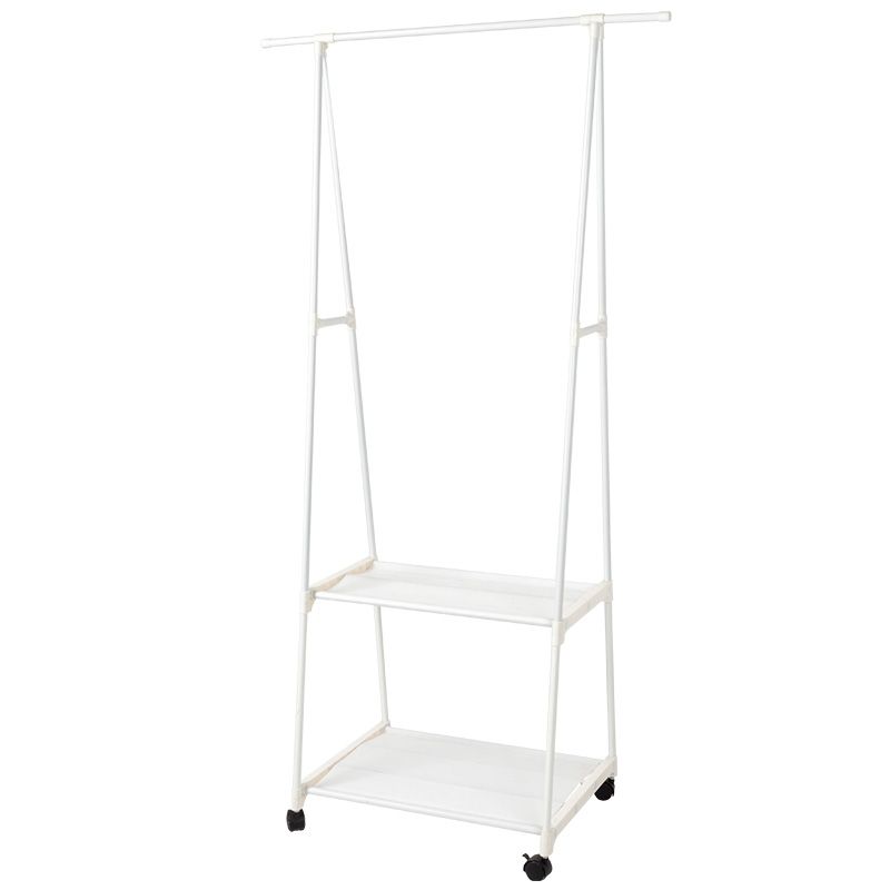 Clothing Rail Clothes Rack With 2 Shoe Storage Shelves White Shop