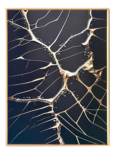 Premium Crystal Porcelain Painting - Elegant Leaf (A) - 60cmx40cm