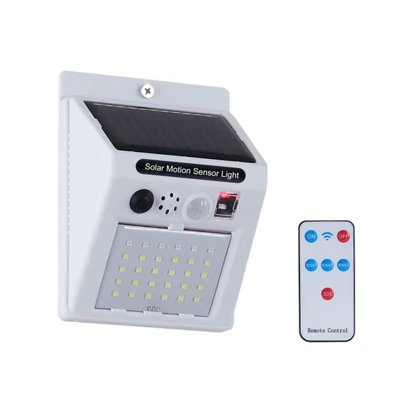 Outdoor Solar Security Infrared LED Motion Sensor Light &amp; Alarm