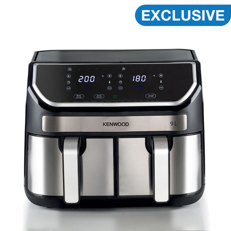 Kenwood - 9L kHealthy Max Crisp Dual Basket Air Fryer S/Steel - HFM73.000MB Image