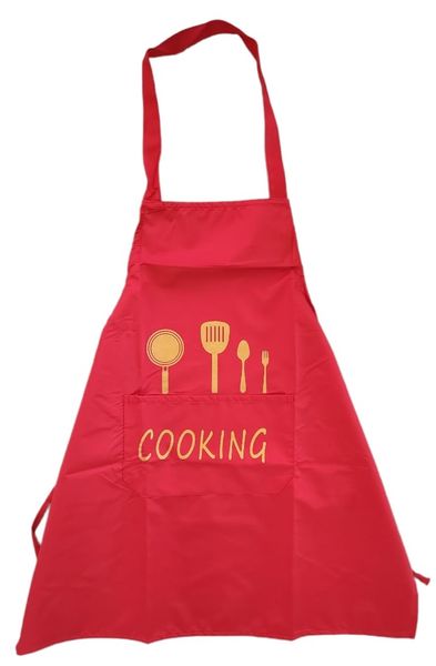 APRON COOKING DECAL RED COLOURS 66X65CM- Kitchen Essentials.