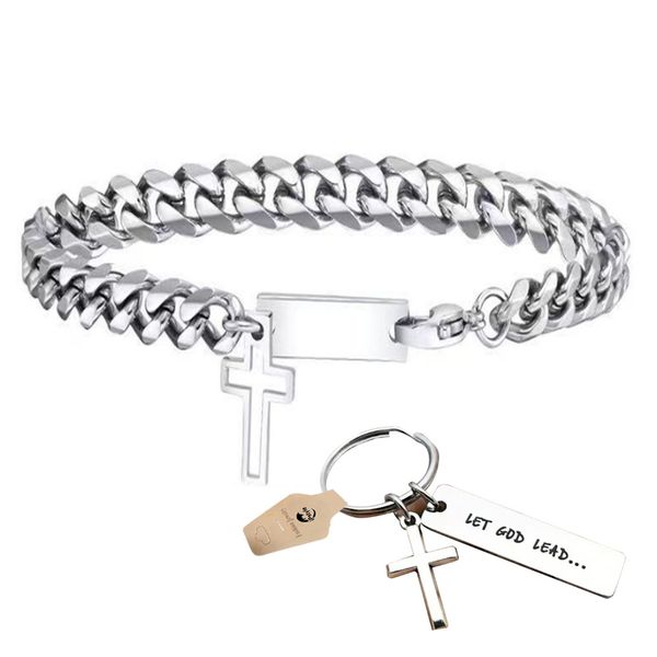 IPSTYLE Bracelet Stainless Steel Cuban Chain Luxury Jewelry Gift