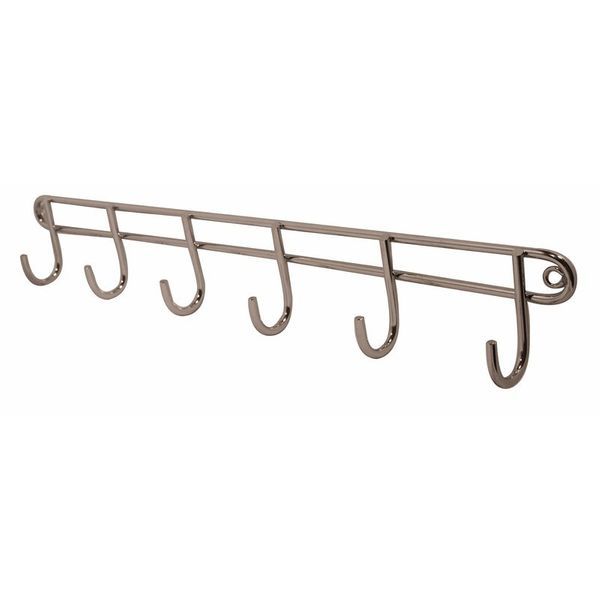 6 Hook Utility Rack, Chrome Plated