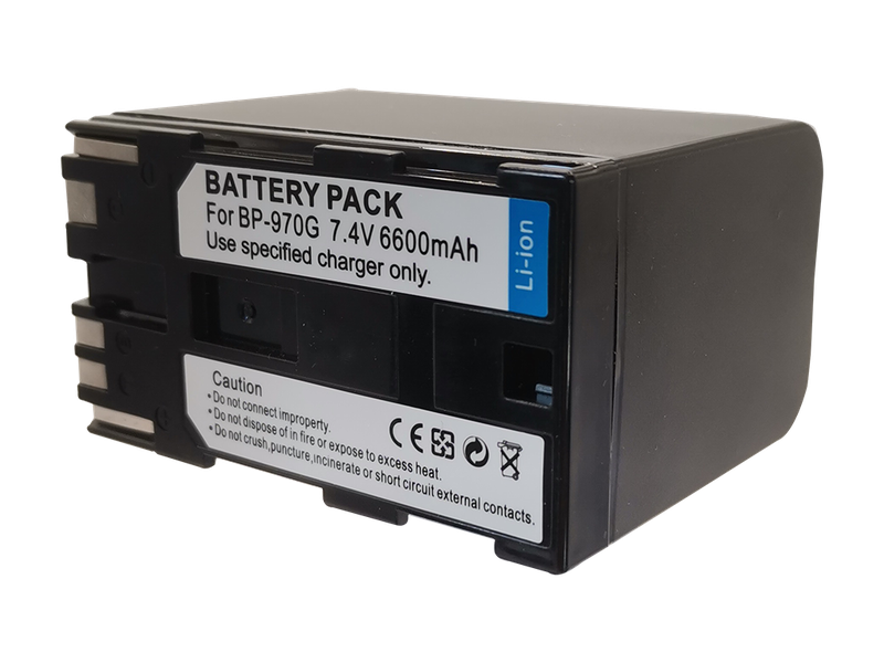 6600mAh Lithium-ion Battery Pack for Canon BP-970G / BP-970 / BP945