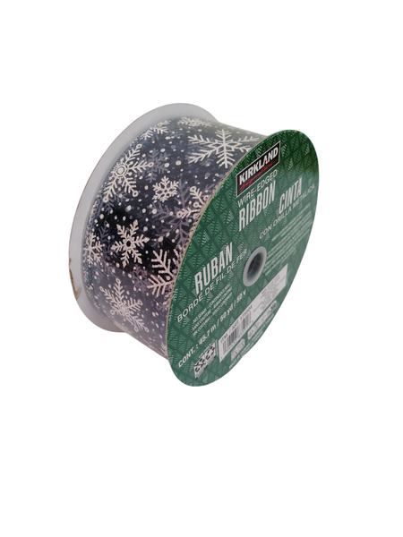 Kirkland 45.7m Wire Edged Ribbon - Snowflake Themed