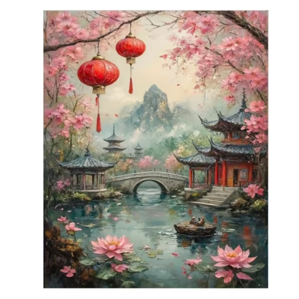 Classical Chinese Landscape Paint by Number Kit 40x50cm