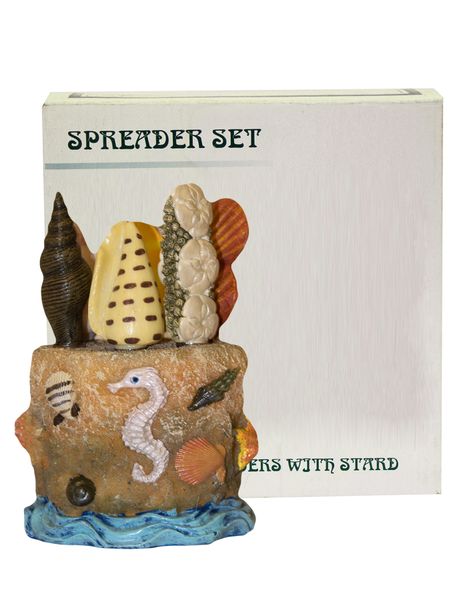 Fino PB483 6Pc Seashore Design Cocktail Spreader Set with Box