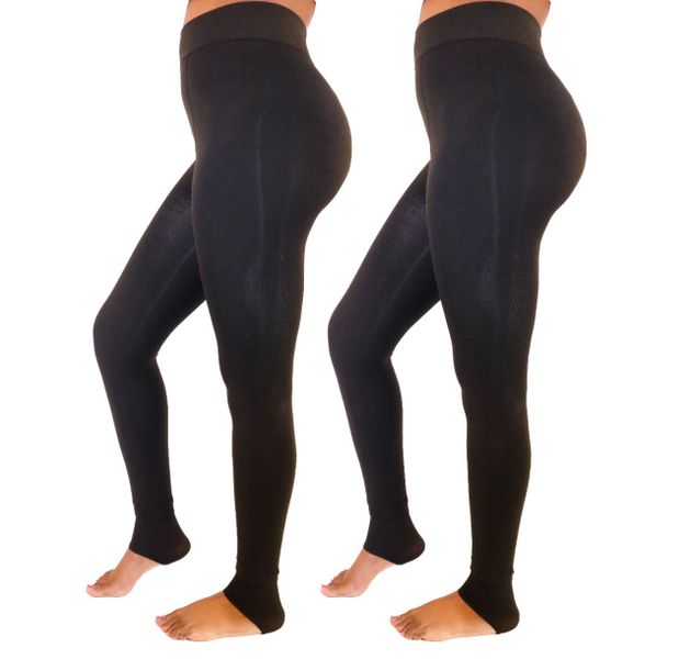 Winter Warm Women Leggings Pants Fleece Lined Thick Tights size S - L - 2 Piece