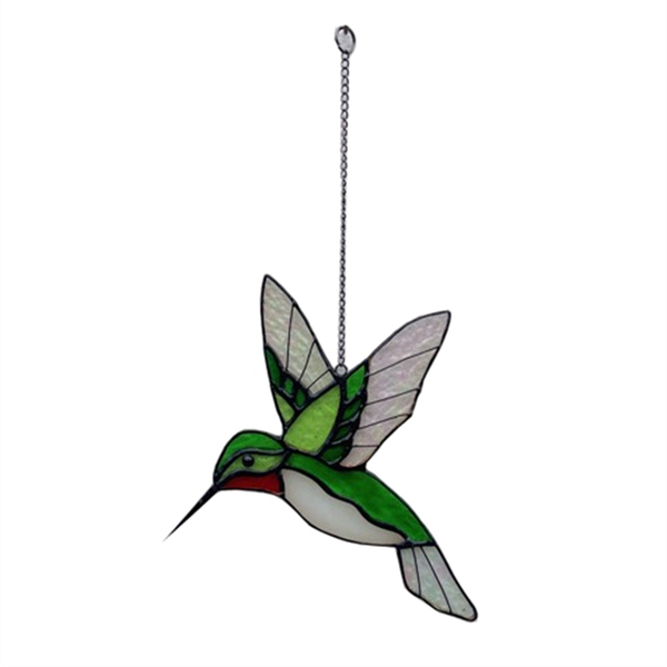 Bird Stained Glass Window Hanging Handmade Home Decor Bird Decoration