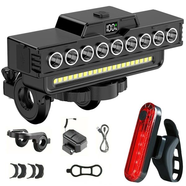 QYNIAL Waterproof Bicycle Headlight with Horn Long Battery Life