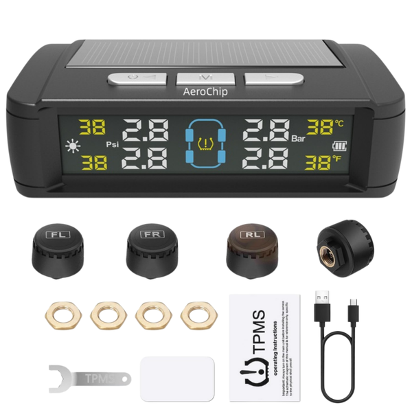 Solar &amp; USB Dual Power TPMS Tire Pressure &amp; Temperature Monitor