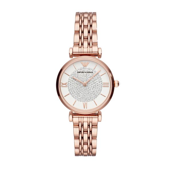 Armani Women's Gianni T-Bar Watch - Rose Gold