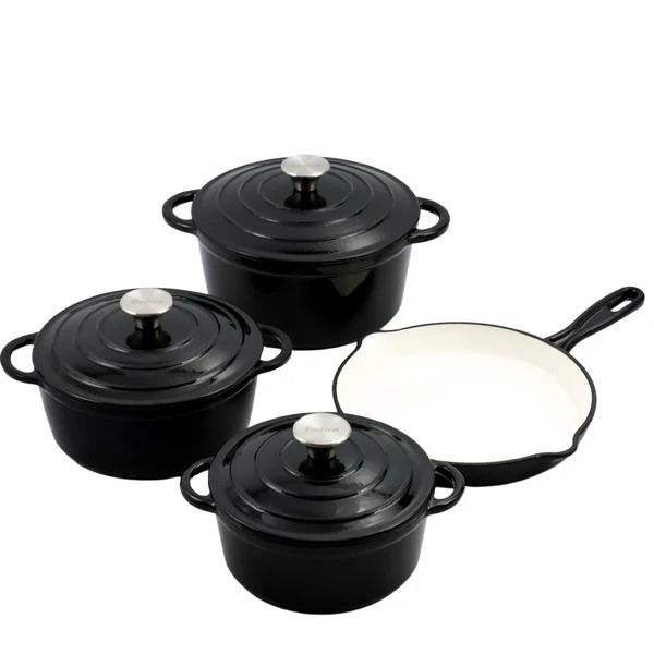 Enamel Cast Iron Cookware Round Casserole Colorful Cooking Pots Set