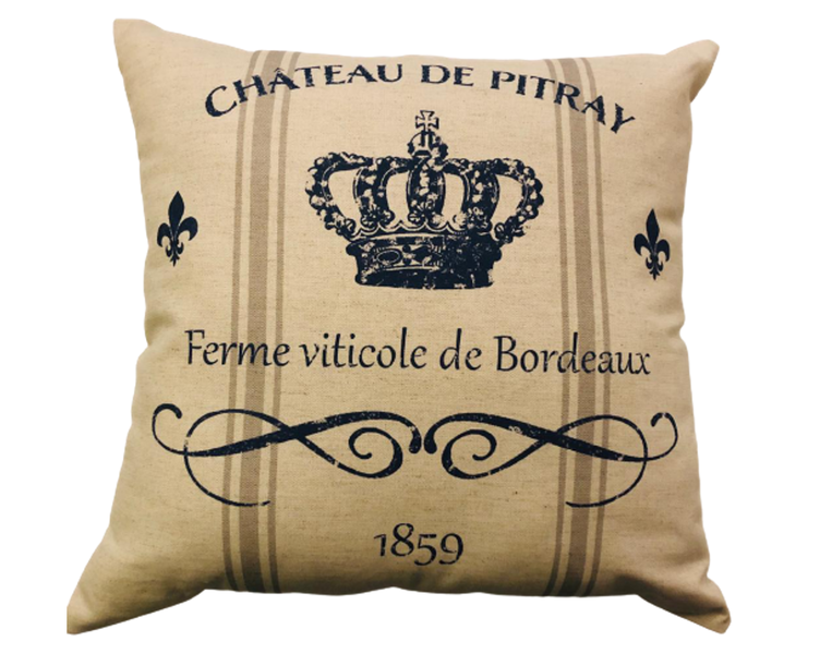 French Blue Crown cushion - Inner included