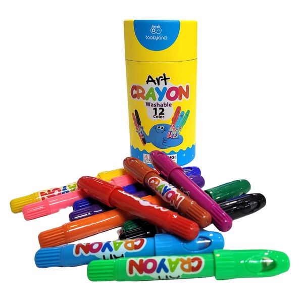 TookyToy - Twistable Washable Silky Crayons - 12 Colours