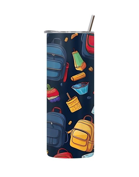 School Bag 20 Oz Tumbler with Lid and Straw Back To School Graphic Gift 252