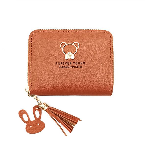 Women's PU Leather Cute Custom Wallet - Brown