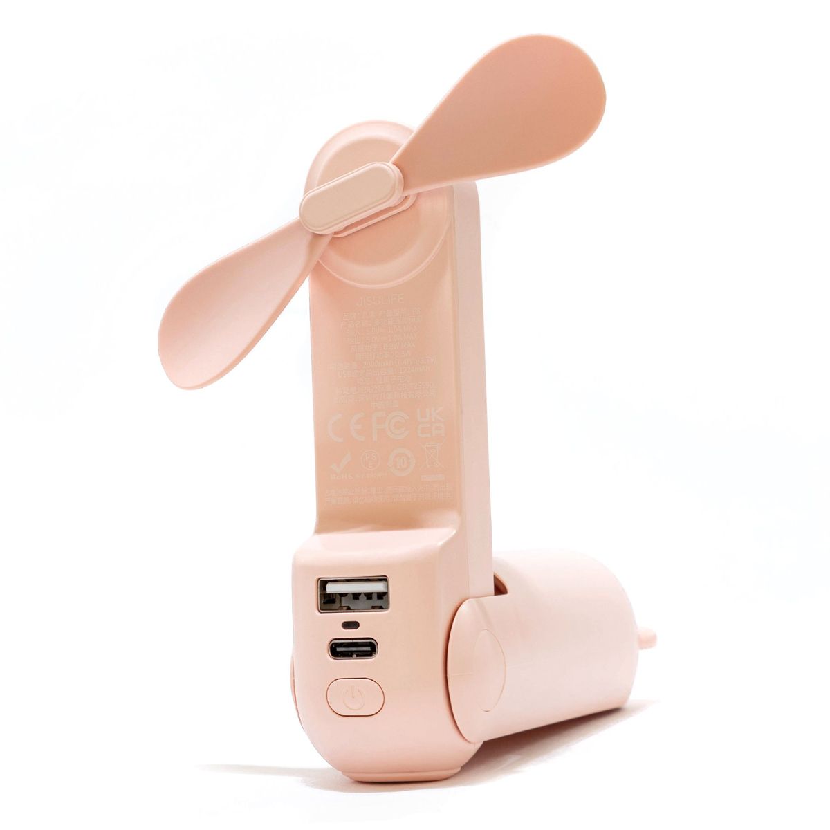 JISULIFE Handheld Mini Fan, 3 IN 1 Hand Fan with Power Bank - Rechargeable