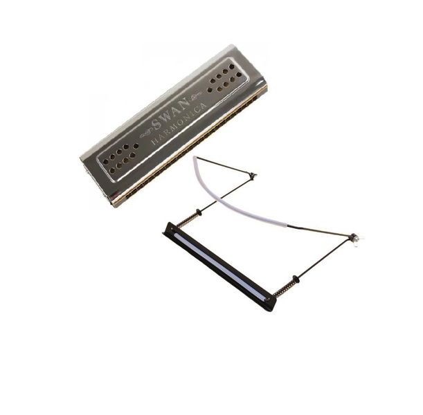 Swan Chromatic Finish Harmonica Large with 96 Notes with Holder Bracket