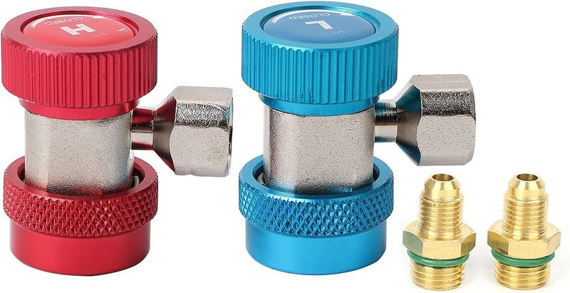 High and Low Pressure Air Conditioning Quick Connector Coupler Adapter
