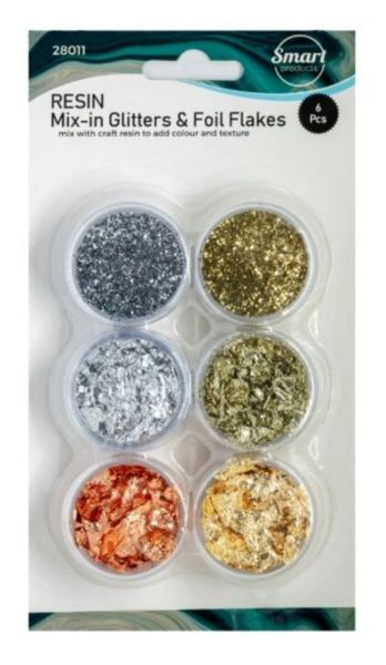 Resin Mix-in Glitter and Foil Flakes 6pcs