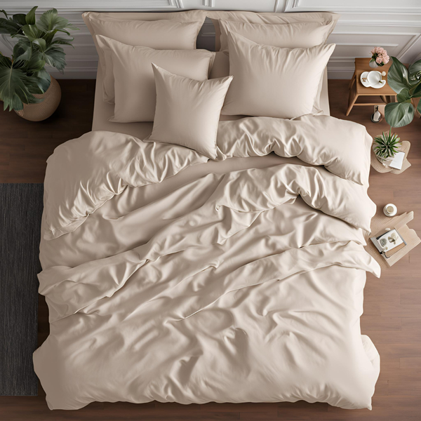 SiR Online Polycotton Duvet Cover Set - Beige