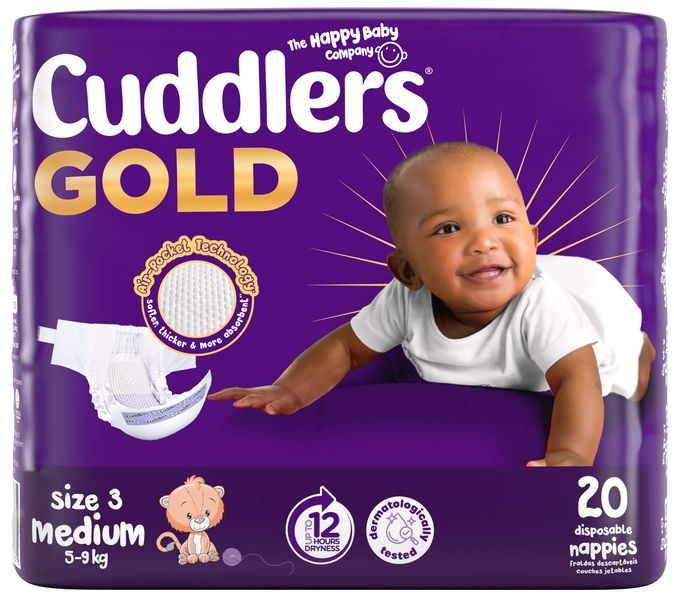CUDDLERS GOLD Size 3 MEDIUM Convenience Pack 20