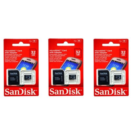 Sandisk 32 Gb Microsdhc I Card Class 4 With Sd Card Adapter Pack Of 3 Buy Online In South Africa Takealot Com
