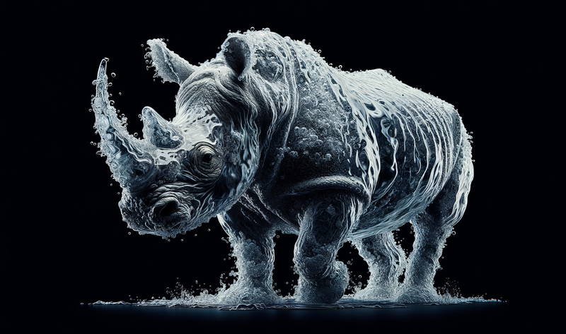 Canvas Wall Art Decor - Wet Rhino Artwork