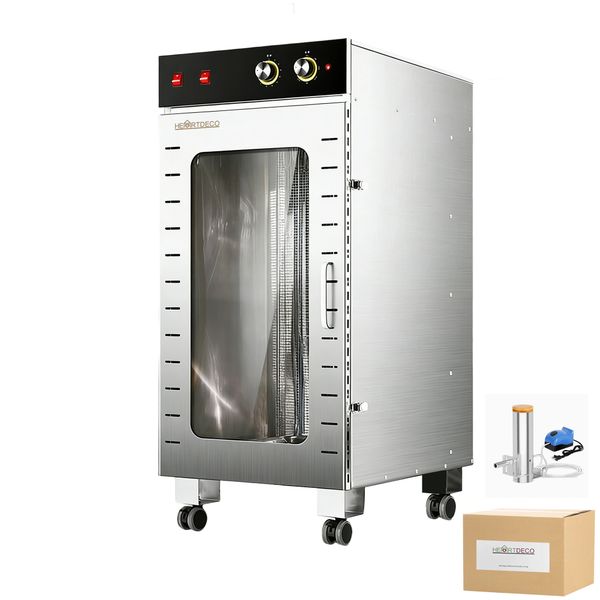 Heartdeco 2000W Large Food Dehydrator Biltong Maker with Smoker Function